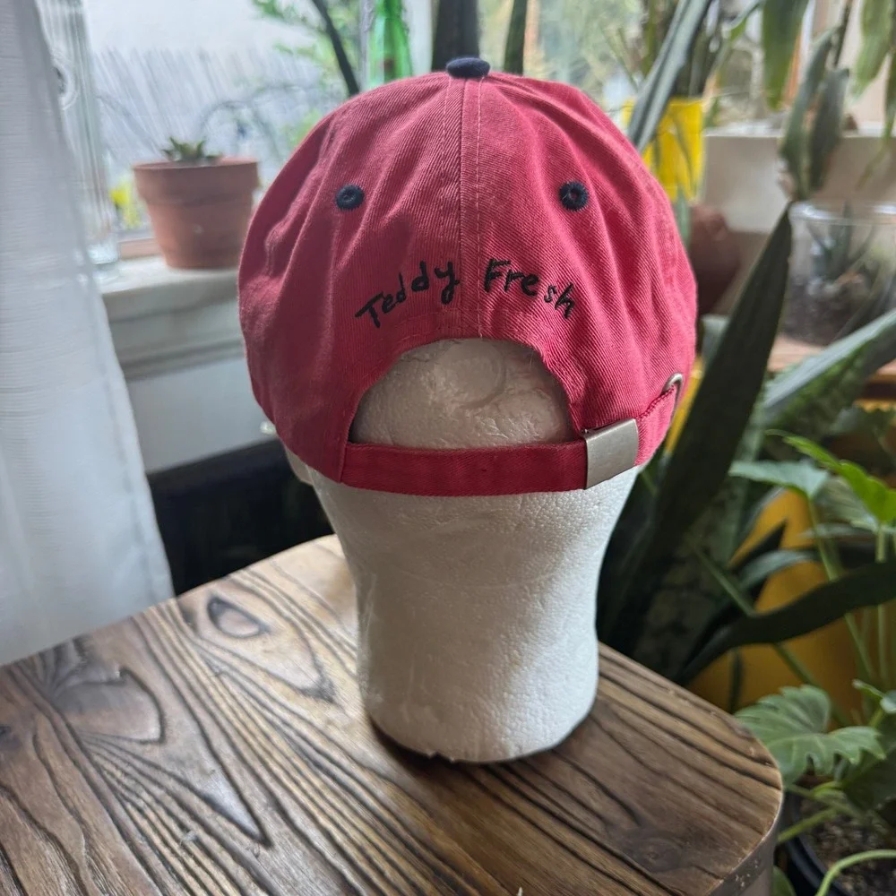 Teddy Fresh Red‎ Navy Blue Colorblock Bear Logo Embroidered Dad Hat Baseball Cap